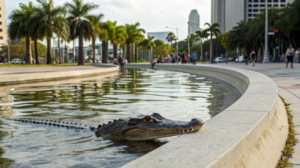 Free alligator sightings in urban fountains across miami guide